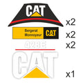CAT 428E / 432E / 422E Laminated Decal Set - Caterpillar Backhoe Loader Replacement Stickers - Restoration Kit